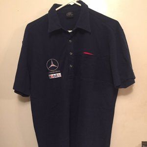 MERCEDES-BENZ MOBIL 1  MENS L BLUE SPORTS SHIRT